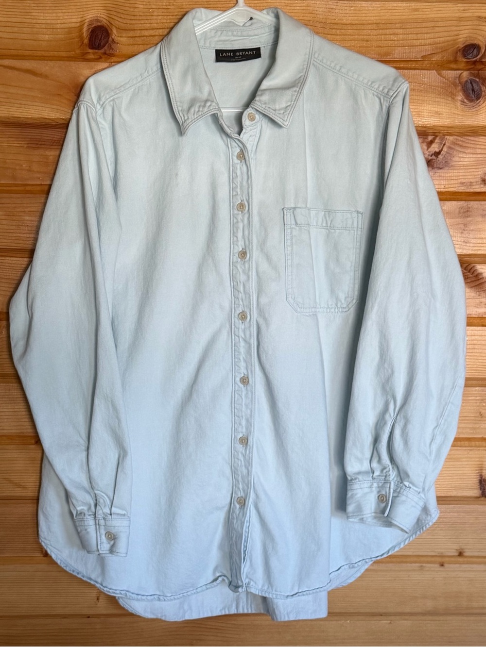 Lane Bryant Women’s Light Blue Denim Button-Up Shirt